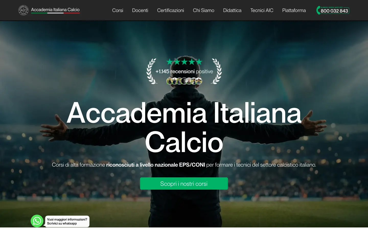 Home del sito Accademia Italiana Calcio