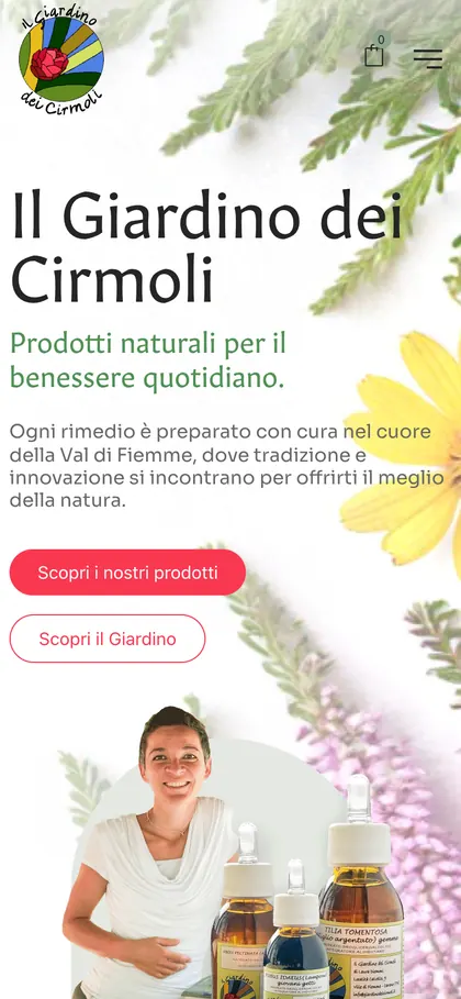 E-commerce Il Giardino dei Cirmoli su smartphone