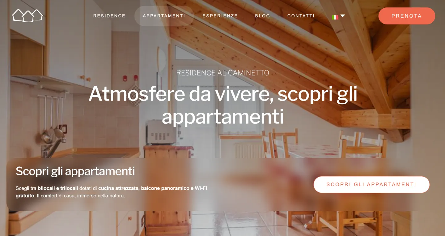 Pagina degli appartamenti del Residence Al Caminetto