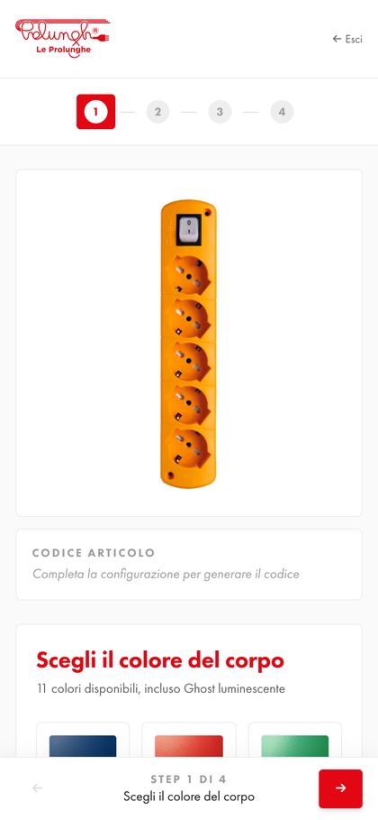 Scelta del colore della multipresa da telefono